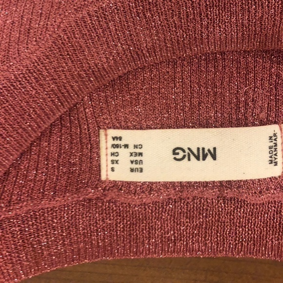 Mango pink metallic knit top - Picture 2 of 4